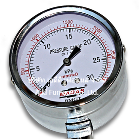 Low Pressure Guage Madas 0~30Kpa, 0~3000mmAq